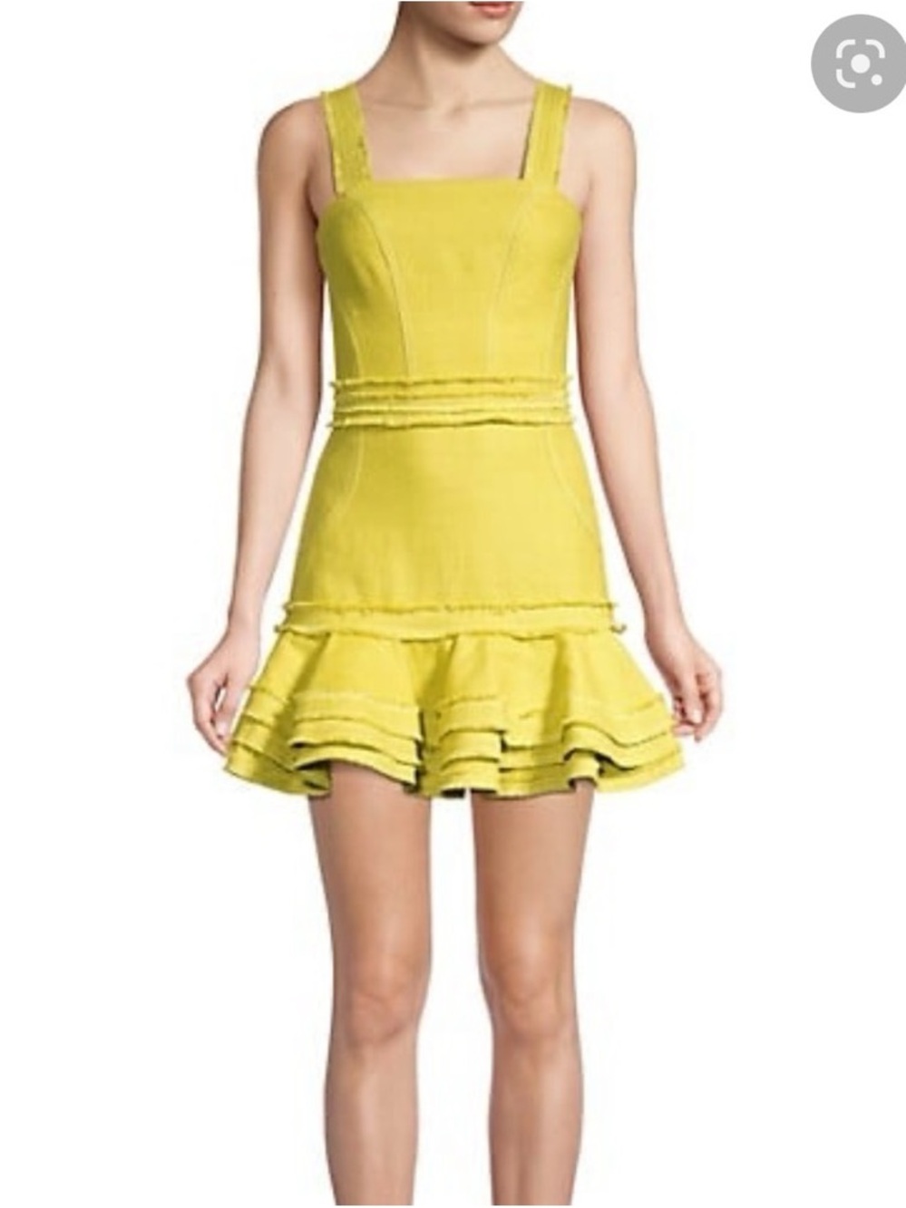 Alexis Judits ruffles Mini dress in Neon Yellow Green size S